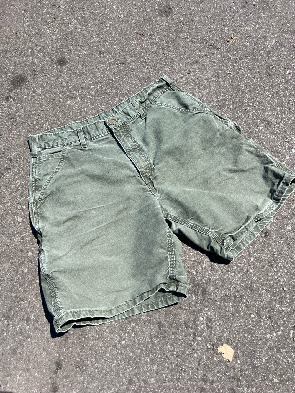 Green Carhartt Carpenter Shorts - Picture 3 of 6